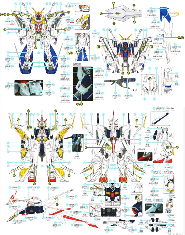 Flaming Snow HG 1/144 RX-104ff Penelope Gundam Waterslide Fluorescent Decal