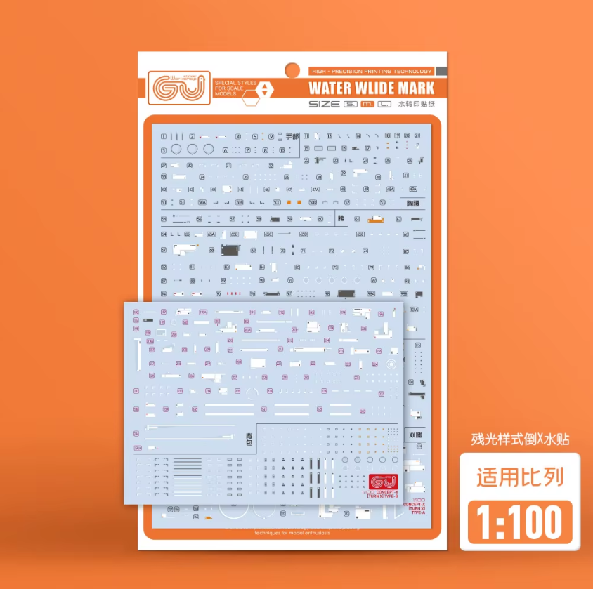 GUGU MG 1/100 Turn X Gundam Waterslide Decals