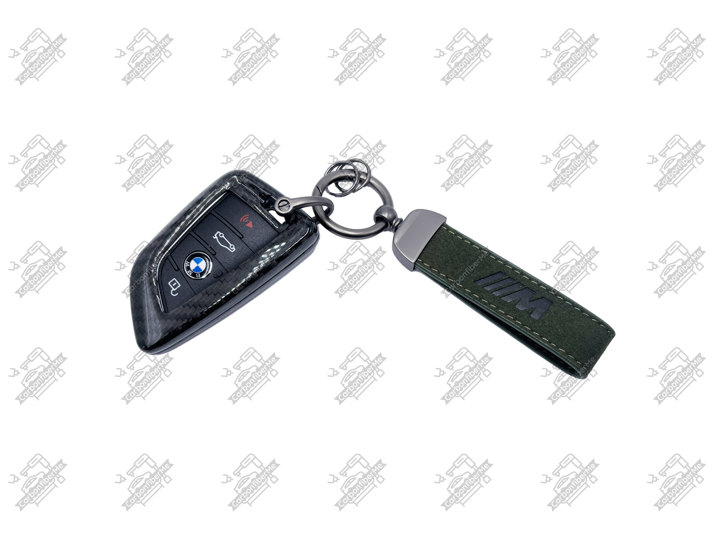 BMW M Genuine Alcantara Keychain Double-Sided Hot Iron Pressed Logo