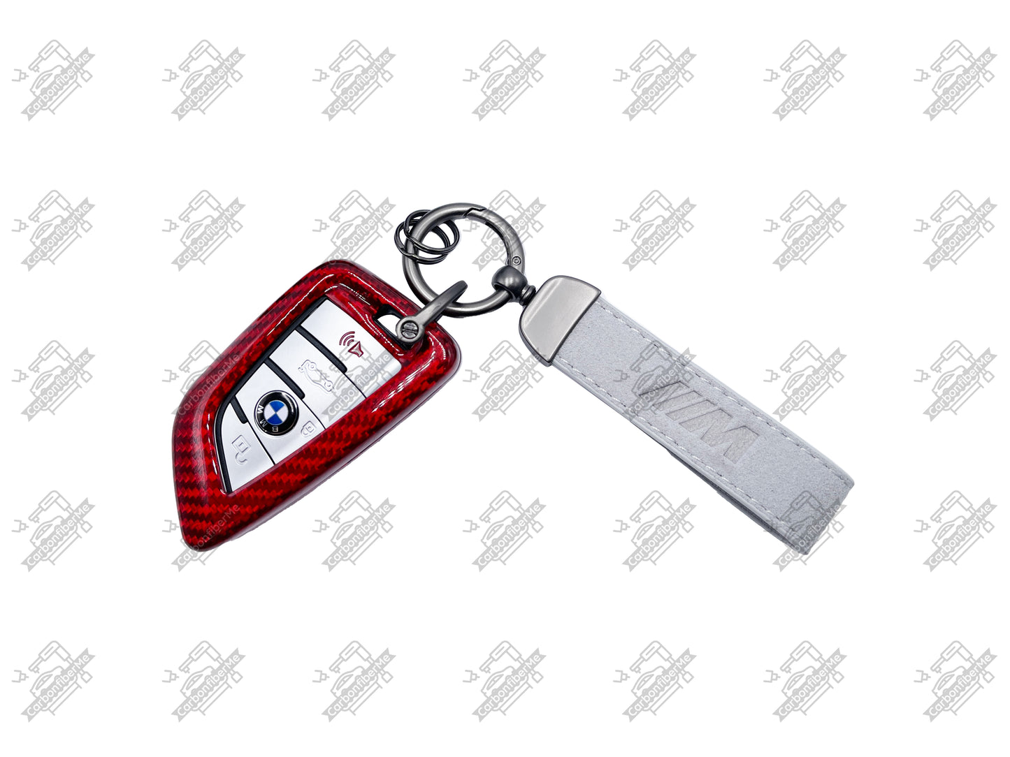 BMW M Genuine Alcantara Keychain Double-Sided Hot Iron Pressed Logo