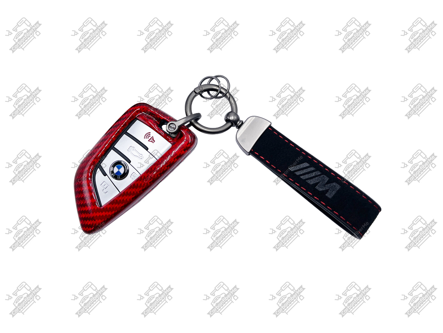 BMW M Genuine Alcantara Keychain Double-Sided Hot Iron Pressed Logo