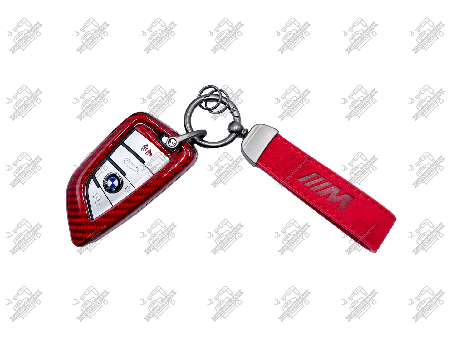 BMW M Genuine Alcantara Keychain Double-Sided Hot Iron Pressed Logo