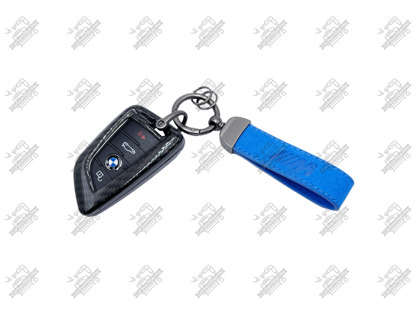 BMW M Genuine Alcantara Keychain Double-Sided Hot Iron Pressed Logo