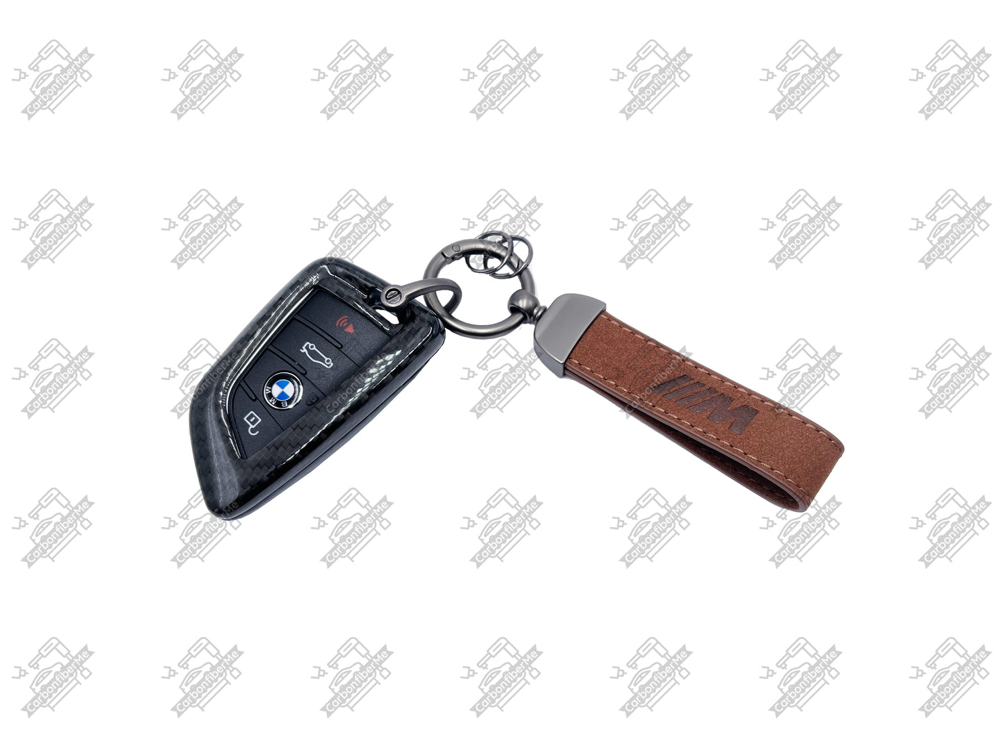 BMW M Genuine Alcantara Keychain Double-Sided Hot Iron Pressed Logo