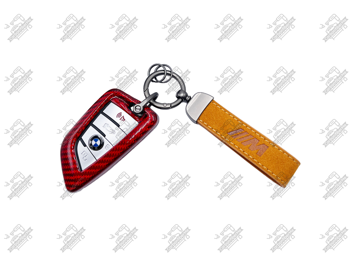 BMW M Genuine Alcantara Keychain Double-Sided Hot Iron Pressed Logo