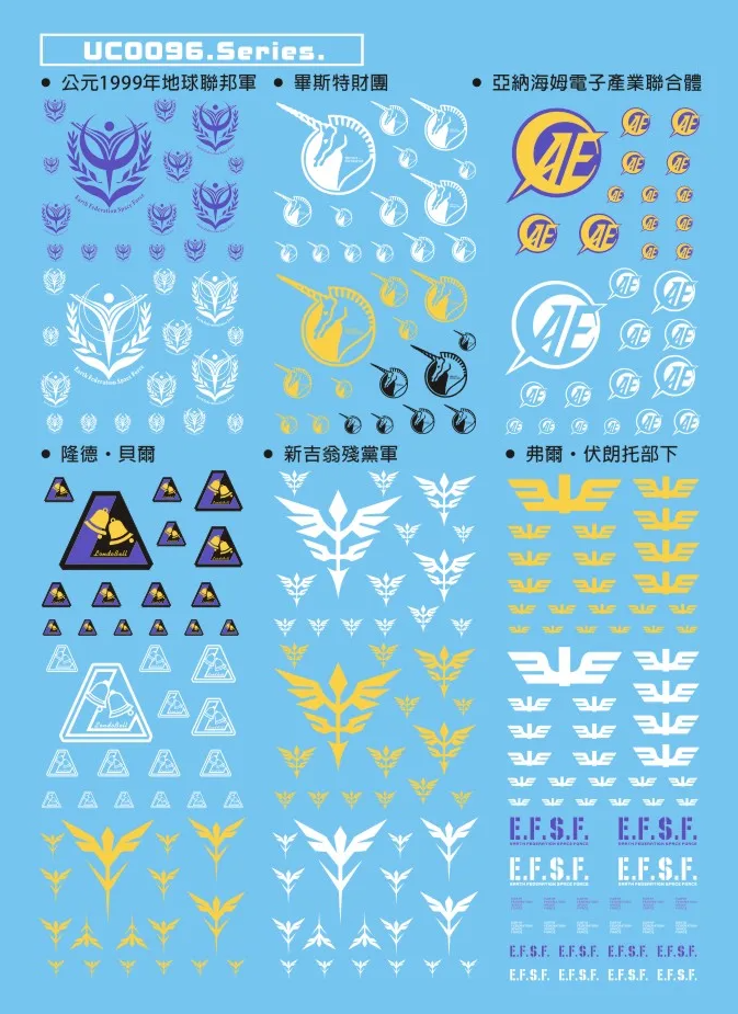 Master Decal U.C. 0096 Waterslide Decals