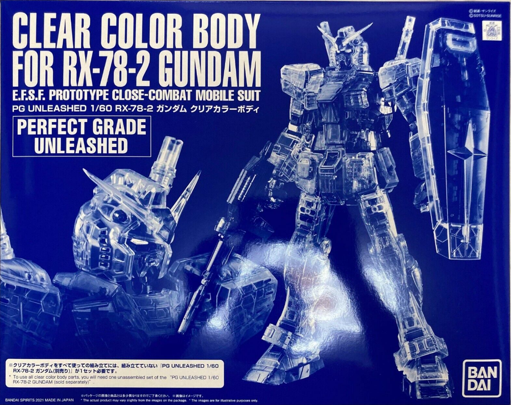 1/60 PG Unleashed Clear Color Body Parts Set for RX-78-2 Gundam, Not Included MS Body