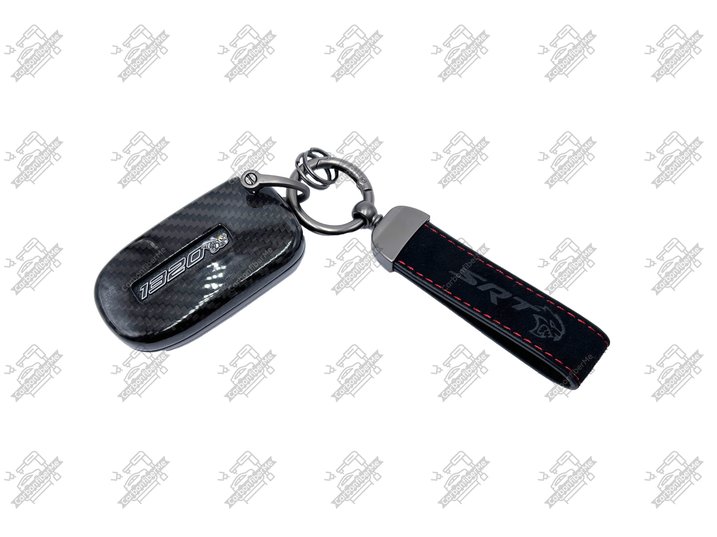 Dodge SRT Genuine Alcantara Keychain Double-Sided Hot Iron Pressed Logo