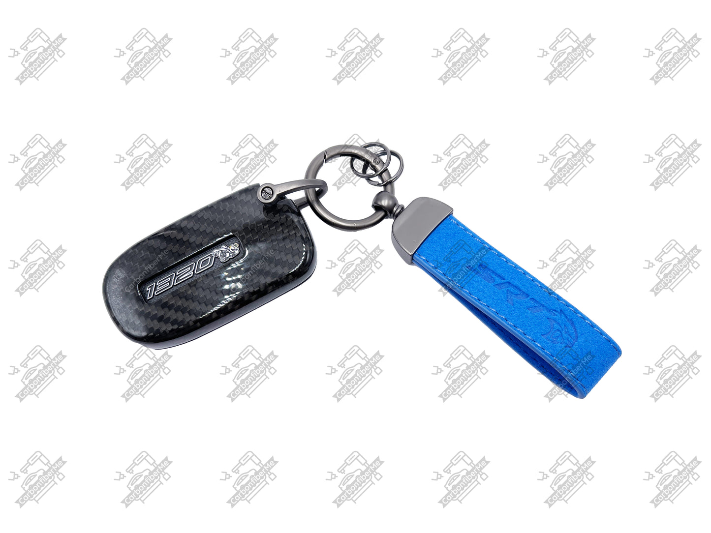Dodge SRT Genuine Alcantara Keychain Double-Sided Hot Iron Pressed Logo