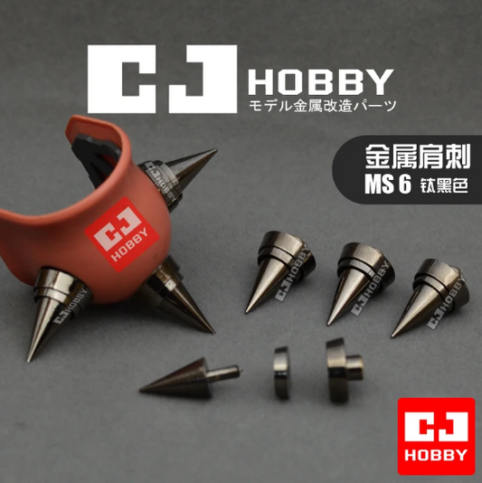 CJ Hobby Detail-Up Metal Spikes (3 pieces) Black/Silver