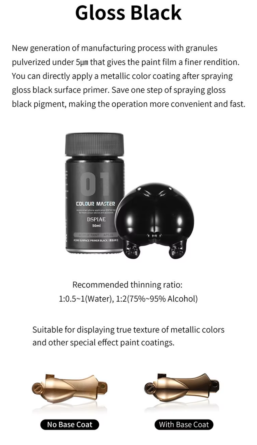 DSPIAE APS-01 Black Acrylic Surfacer Primer 50mL