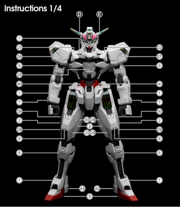 EVO HG 1/144 Gundam Calibarn Waterslide Decals