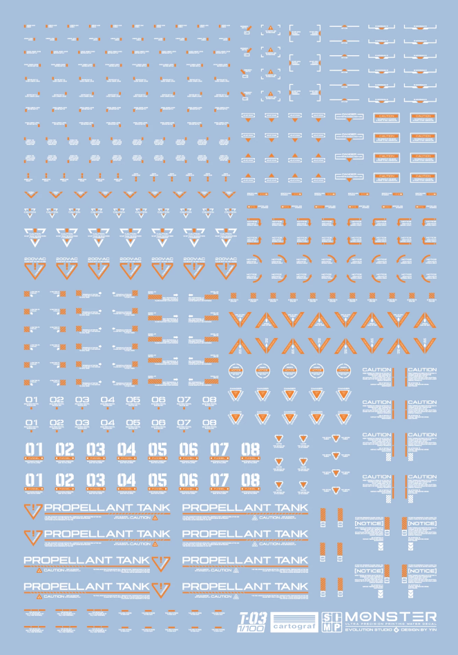 EVO T-03 Universal Detail-Up Waterslide Decals