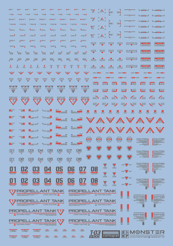 EVO T-03 Universal Detail-Up Waterslide Decals