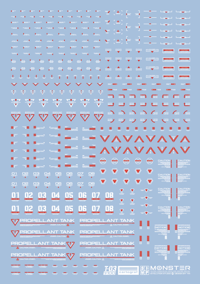 EVO T-03 Universal Detail-Up Waterslide Decals