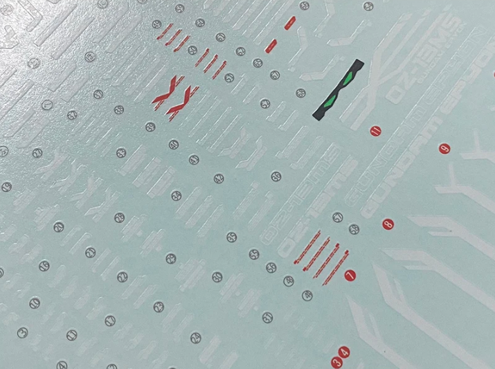 Flaming Snow MG 1/100 Gundam Epyon Fluorescent Waterslide Decal