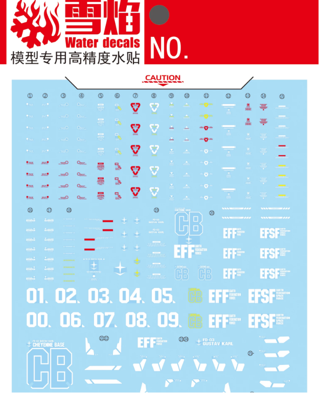 Flaming Snow HG 1/144 Gustav Karl Fluorescent Decal