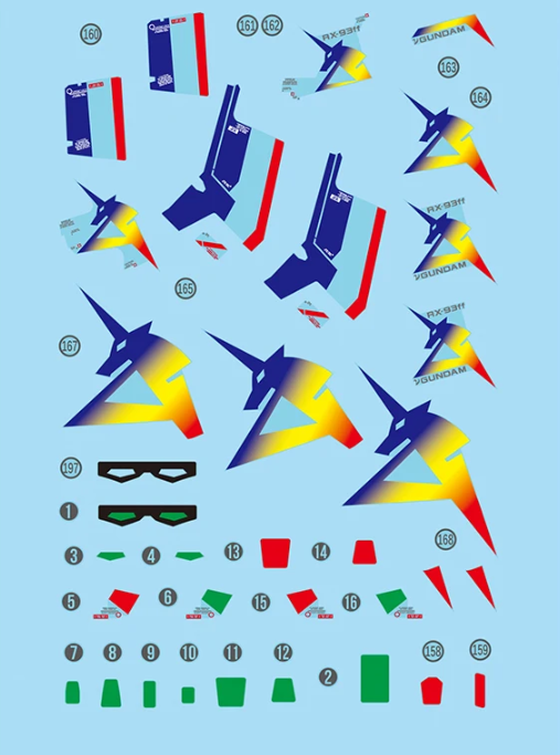 Flaming Snow RG 1/144 RX-93ff Nu Gundam Waterslide Decals