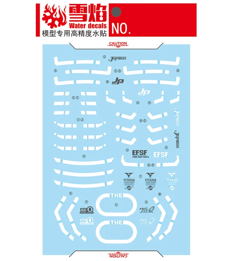 Flaming Snow MG 1/100 The-O Fluorescent Waterslide Decals
