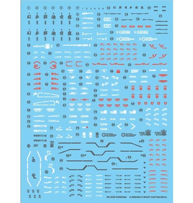 G-Rework RG 1/144 God Gundam Waterslide Decals