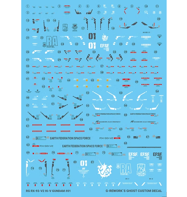 G-Rework RG 1/144 Hi-Nu Gundam Waterslide Decals