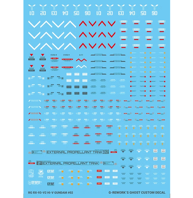 G-Rework RG 1/144 Hi-Nu Gundam Waterslide Decals