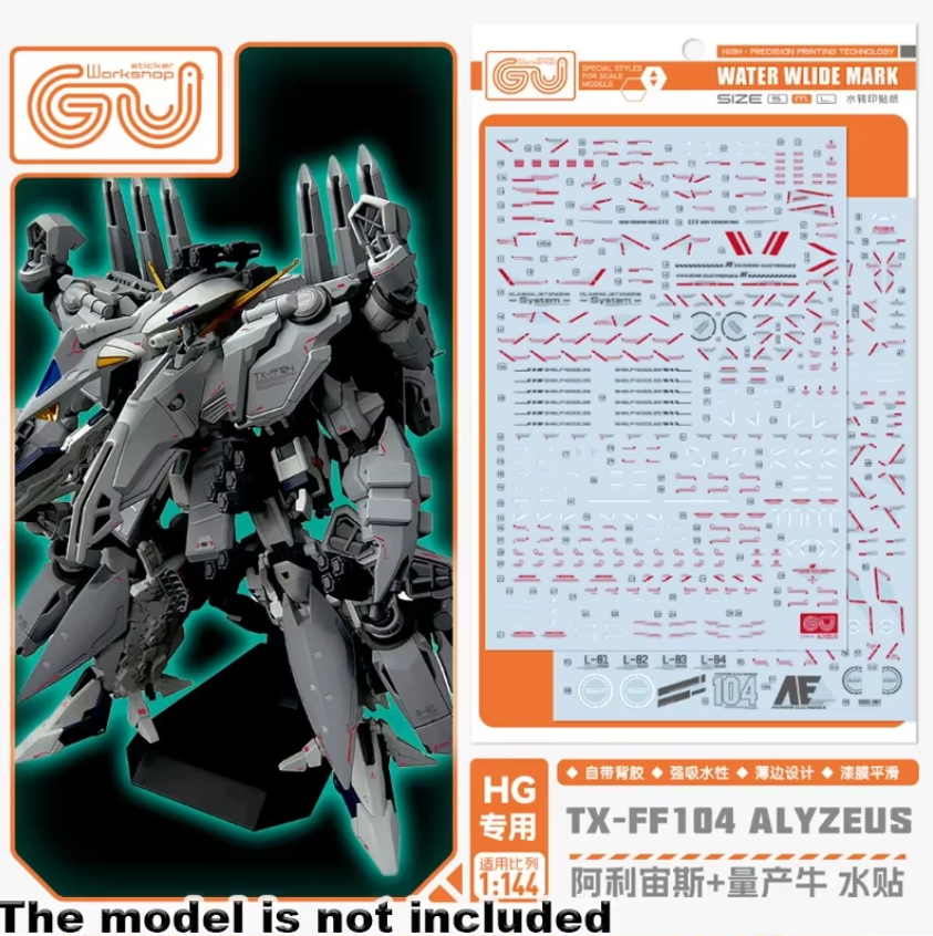 GUGU HG 1/144 Alyzeus Gundam Waterslide Decal