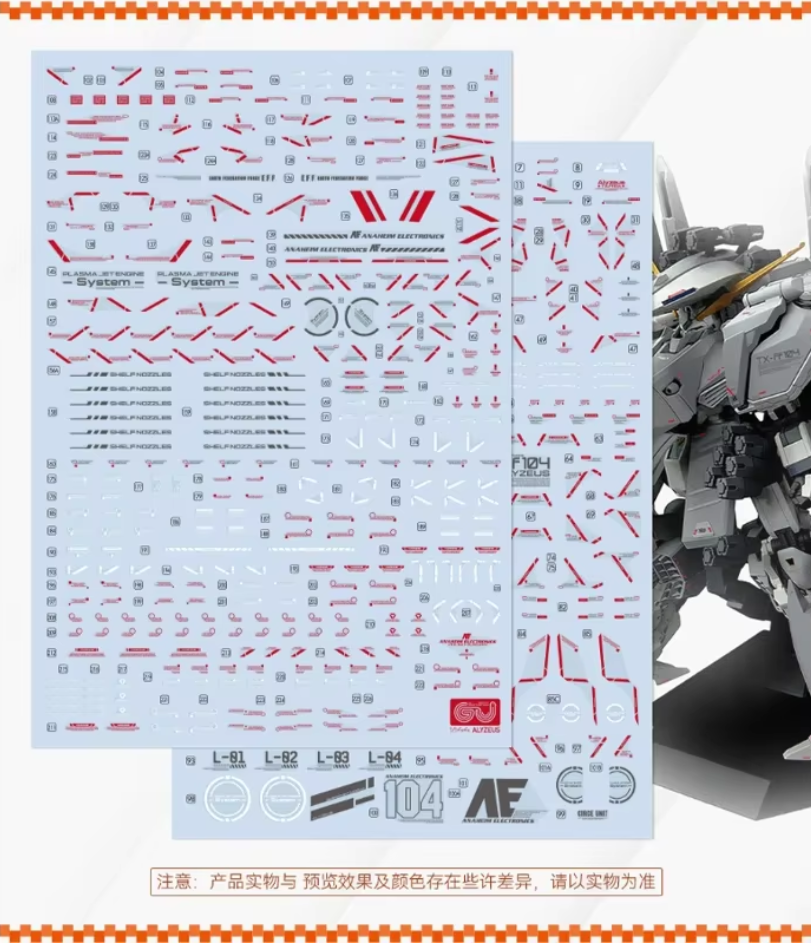 GUGU HG 1/144 Alyzeus Gundam Waterslide Decal