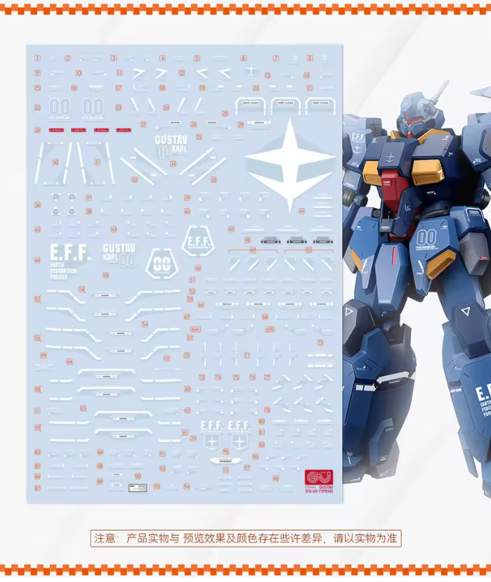 GUGU HG 1/144 GU-H264 Gustav Karl Type-00 Ultraviolet Decal