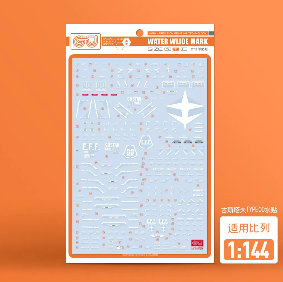 GUGU HG 1/144 GU-H264 Gustav Karl Type-00 Ultraviolet Decal