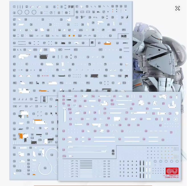 GUGU MG 1/100 Turn X Gundam Waterslide Decals