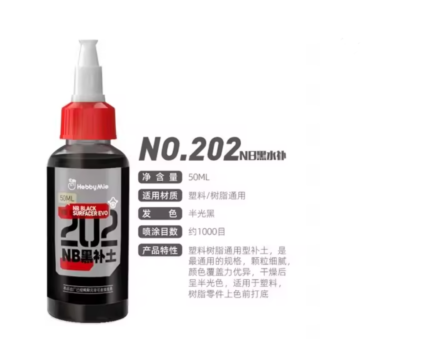 Hobby Mio No. 202 Surfacer Black 50mL