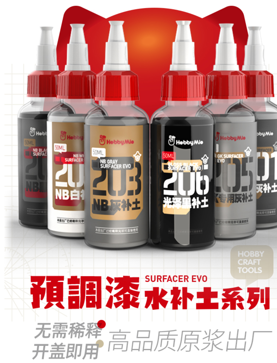 Hobby Mio No. 206 Surfacer Gloss Black 50mL