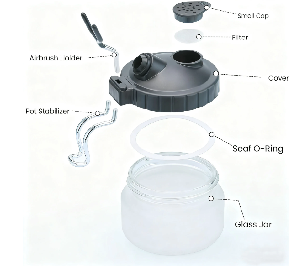 La+ Airbrush Cleaning Pot Stand [Glass]