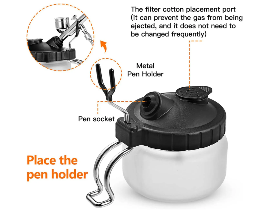 La+ Airbrush Cleaning Pot Stand [Glass]
