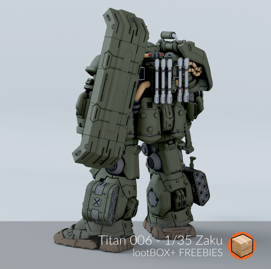 LootBOX+ 1/35 Titan 006 Zaku [STL File]