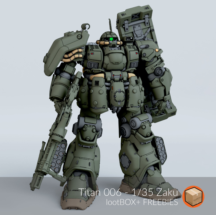 LootBOX+ 1/35 Titan 006 Zaku [STL File]