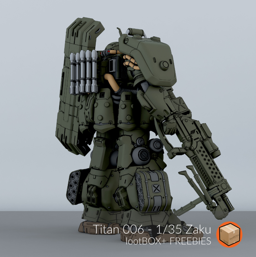 LootBOX+ 1/35 Titan 006 Zaku [STL File]