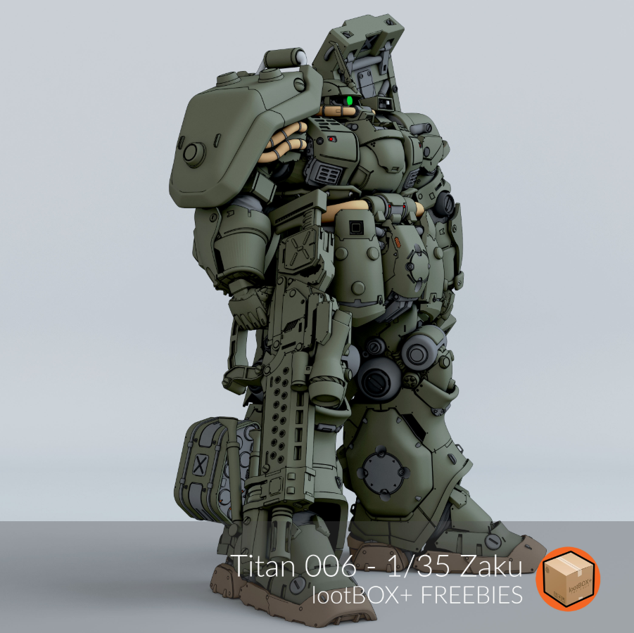 LootBOX+ 1/35 Titan 006 Zaku [STL File]