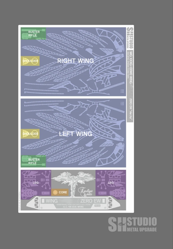 SH Studio MG 1/100 XXXG-00W0 Wing Zero ver ka Photo-etch