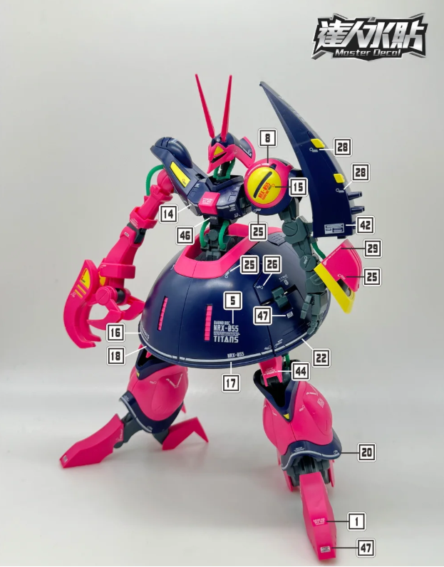 Master Decal HG 1/144  Baund Doc Fluorescent Waterslide Decal