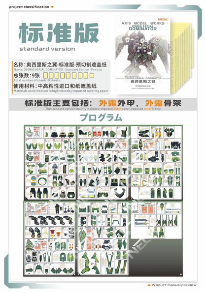 NewC 1/100 PreCut Masking Axis Model 1/100 Osiris Aerial Dominator