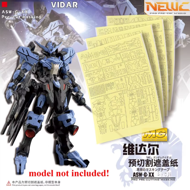 NewC 1/100 PreCut Masking Bandai MG 1/100 Vidar Gundam