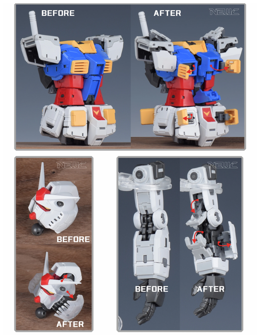 NewC 1/100 RX-78-2 Hatch Open Gimmick Add-On Set [Fat Cat Ver.]