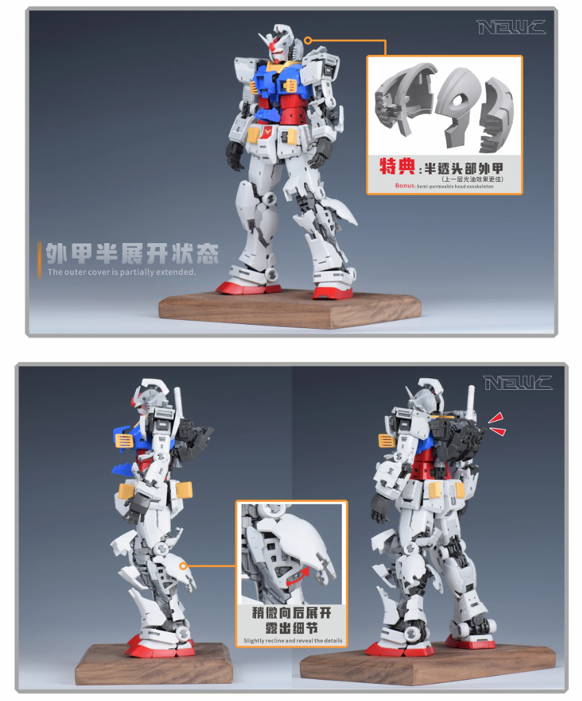 NewC 1/100 RX-78-2 Hatch Open Gimmick Add-On Set [Fat Cat Ver.]