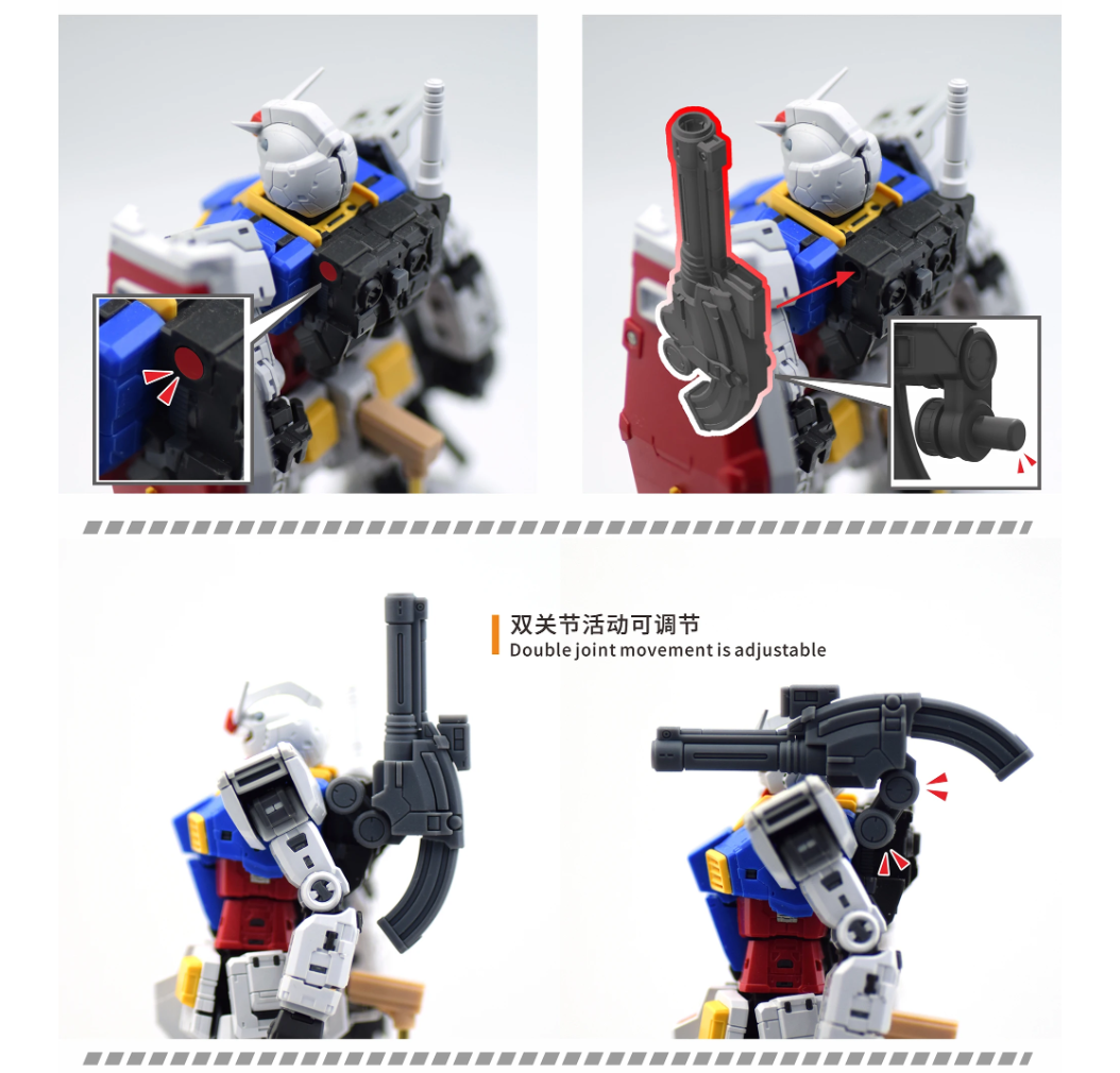 NewC 1/100 RX-78-2 Twin Cannon Add-On [Fat Cat Ver.]