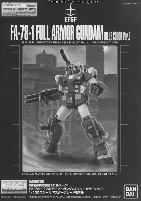 Premium Bandai MG 1/100 FA-78-1 Gundam [Blue Ver.]