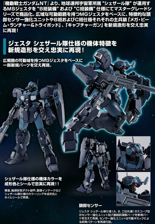 Premium Bandai MG 1/100 RGM-96X Jesta (Shezarr Type B&C) – Gundamaker Premium Bandai MG 1/100 RGM-96X Jesta (Shezarr Type B&C) – Gundamaker