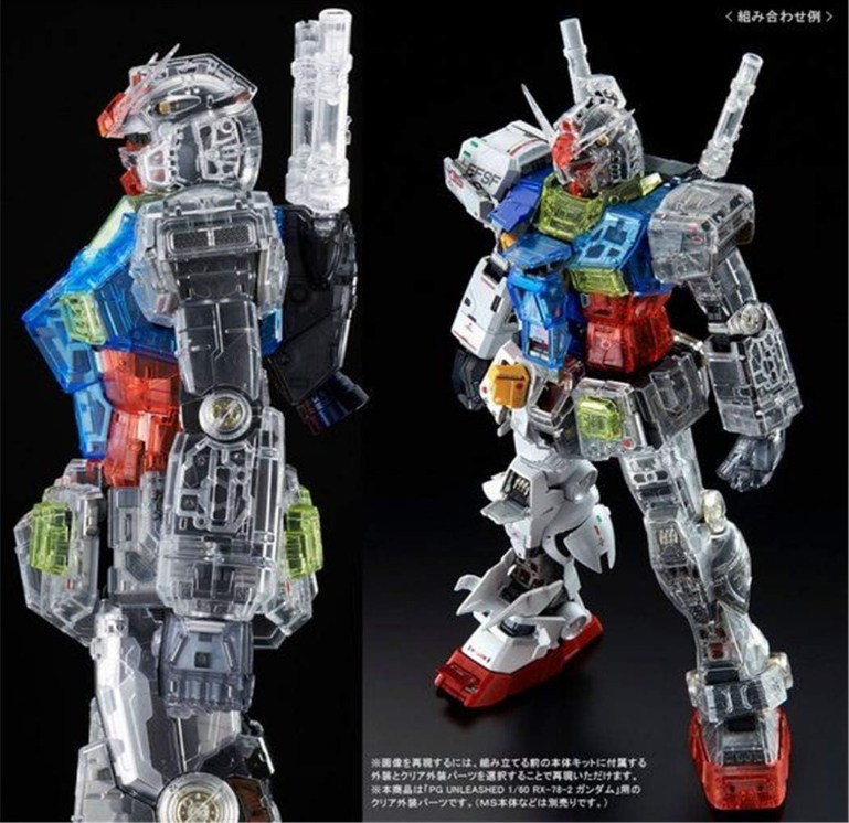 1/60 PG Unleashed Clear Color Body Parts Set for RX-78-2 Gundam, Not Included MS Body