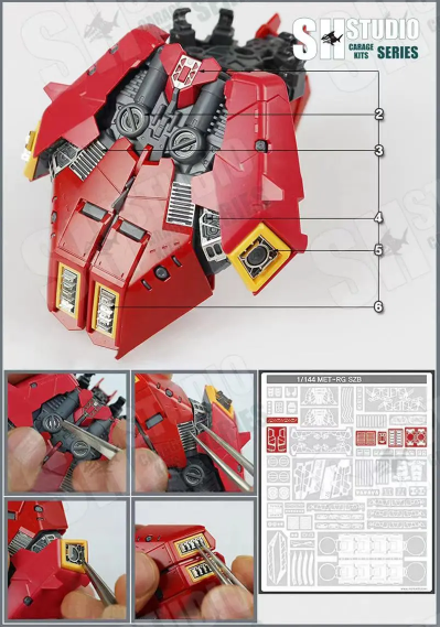 SH Studio Metal Etching Detail-up Parts For 1/144 RG MSN-04 Sazabi